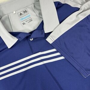 Adidas ClimaCool Performance Polo Shirt Mens XL Blue Golf Activewear‎ Stretch